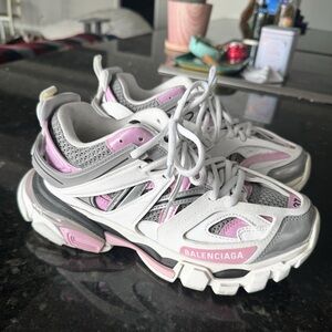 Balenciaga Track Sneakers - Pink and White Womens